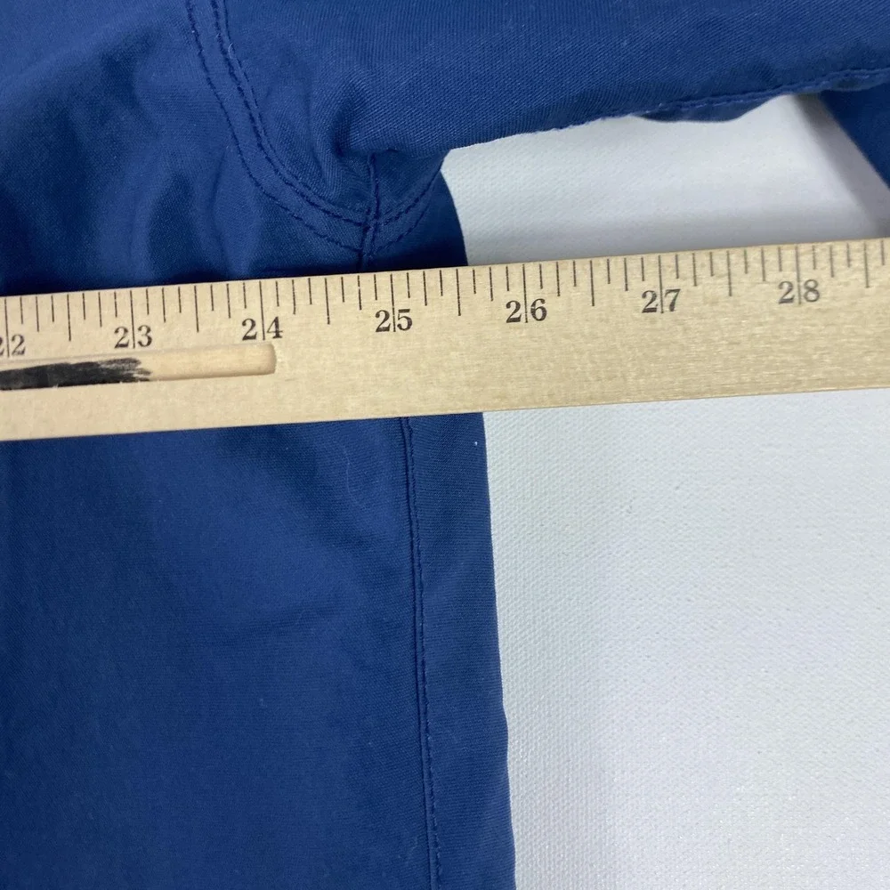 EXES Jacket Mens Small Blue Hooded Fleece Lined Ski Parka Outdoor Stripe Vintage